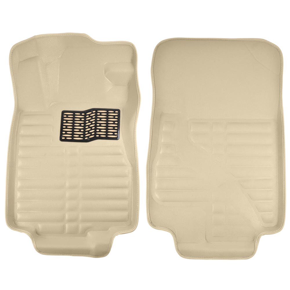 GripDrive Pro 3D Custom Fit Car Floor Mats for Honda CRV 2012 2015 Luxury PU Leather (Beige