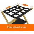 thumbnail image 3 of Double Storage Space,Luggage Rack, Pack of 2, Folding Suitcase Stand with Storage Shelf, Heavy-Duty Luggage Holder for Guest Room Bedroom Hotel, Holds up to 141 lb, Natural, 3 of 8
