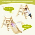 thumbnail image 5 of Gymax 2-in-1 Wooden Climbing Triangle Set Triangle Climber w/ Ramp Natural, 5 of 10