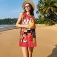 thumbnail image 3 of Naloa Sushi Print Women's Summer Spring Casual Beach Sundress,Vacation Sleeveless Tank Crewneck Loose Dresses, 3 of 7