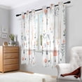 thumbnail image 2 of Yayeee Window Curtains Light Filtering 63"x42" Grommet Panel Pair Home Living Room Decor, Garden Pattern, 2 of 7