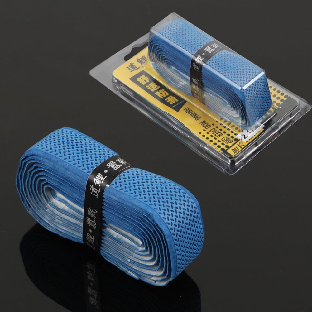 GRIMPEX 1 Pc Fishing Pole Keel Wrapping Strap 2Mx2.5cm Non-Slip Sweat Absorption Grip Strap Fishing Rod Handle Tape Accessories Blue 2M