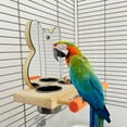 thumbnail image 1 of Litake Parrots Mirror With Feeder Cups Bowl Wooden Birds Interactive Self-happy Toy Puzzle Toy, 1 of 8