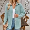 thumbnail image 6 of Olyvenn Womens Shacket Casual Button Down Shirts Loose Boyfriend Shirt Jackets Tops Jacquard Lightweight Long Sleeve Shirts Fall Tops 2024 Fashion Mint Green 12, 6 of 8