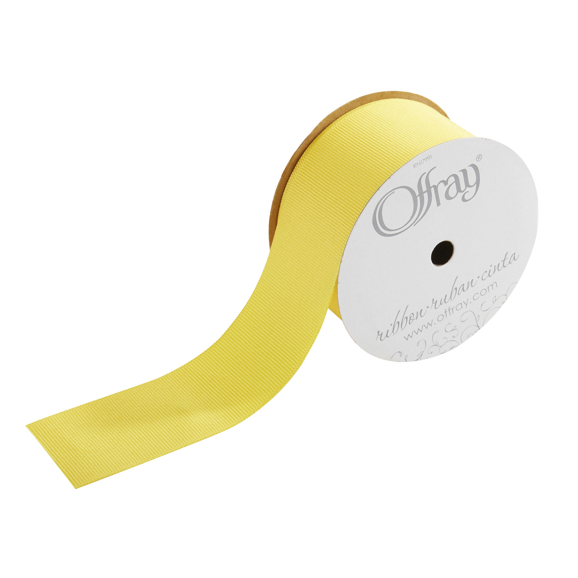 (3 pack) Offray Ribbon, Maize Yellow 1 1/2 inch Grosgrain Polyester Ribbon, 12 feet