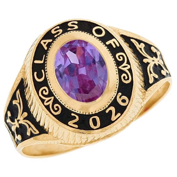 JackAni 14k Gold Simulated June Birthstone CZ 2026 Class Graduation Ring - Size 5.00