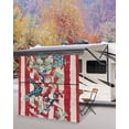 thumbnail image 5 of 4th of July RV Awning Sun Shade Screen 9'X7' Patriotic Starfish Anchor Mesh Sunscreen Red Stripes Leaves Awning Shade Screen with Zipper UV Blocker Completed Kits for RV Motorhome Camper, 5 of 7