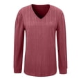thumbnail image 5 of Women's Oversized Knit Thin Puff Sleeve Long Sleeve Loose Comfortable T-Shirt Top, 5 of 8