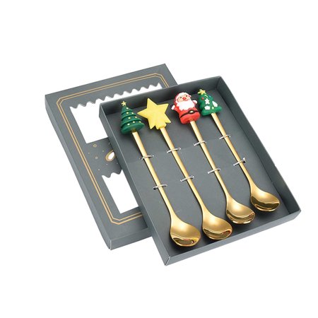 

Christmas Decorations Christmas Fork And Spoon Set 4 Pcs Stainless Steel Forks And Spoons With Gift Box Room Decor Stainless Steel A