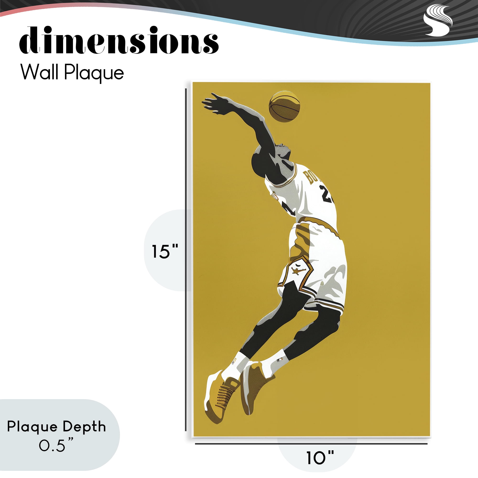 Stupell Industries Iconic Basketball Dunk Wall Plaque Art, design by Ray Powers