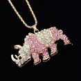 thumbnail image 2 of QQTDFG Fashion Womens Jewelry Crystal Rhinoceros Pendant Sweater Chain Animal Necklace-default, 2 of 4
