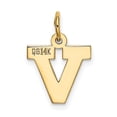 thumbnail image 3 of 14k Yellow Gold Small Block Letter V Initial Charm Pendant, 3 of 4