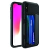 Blackweb Phone Case With Easy-Access Fan-Out Hidden Credit Card Holder & Stand For iPhone X/Xs - Black