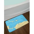 thumbnail image 2 of Wanderlust Bath Mat, Caribbean Political Map Capitals National Borders Important Cities Rivers Lakes, Non-Slip Plush Mat Bathroom Kitchen Laundry Room Decor, 29.5 X 17.5 Inches, Blue Ivory, Ambesonne, 2 of 2