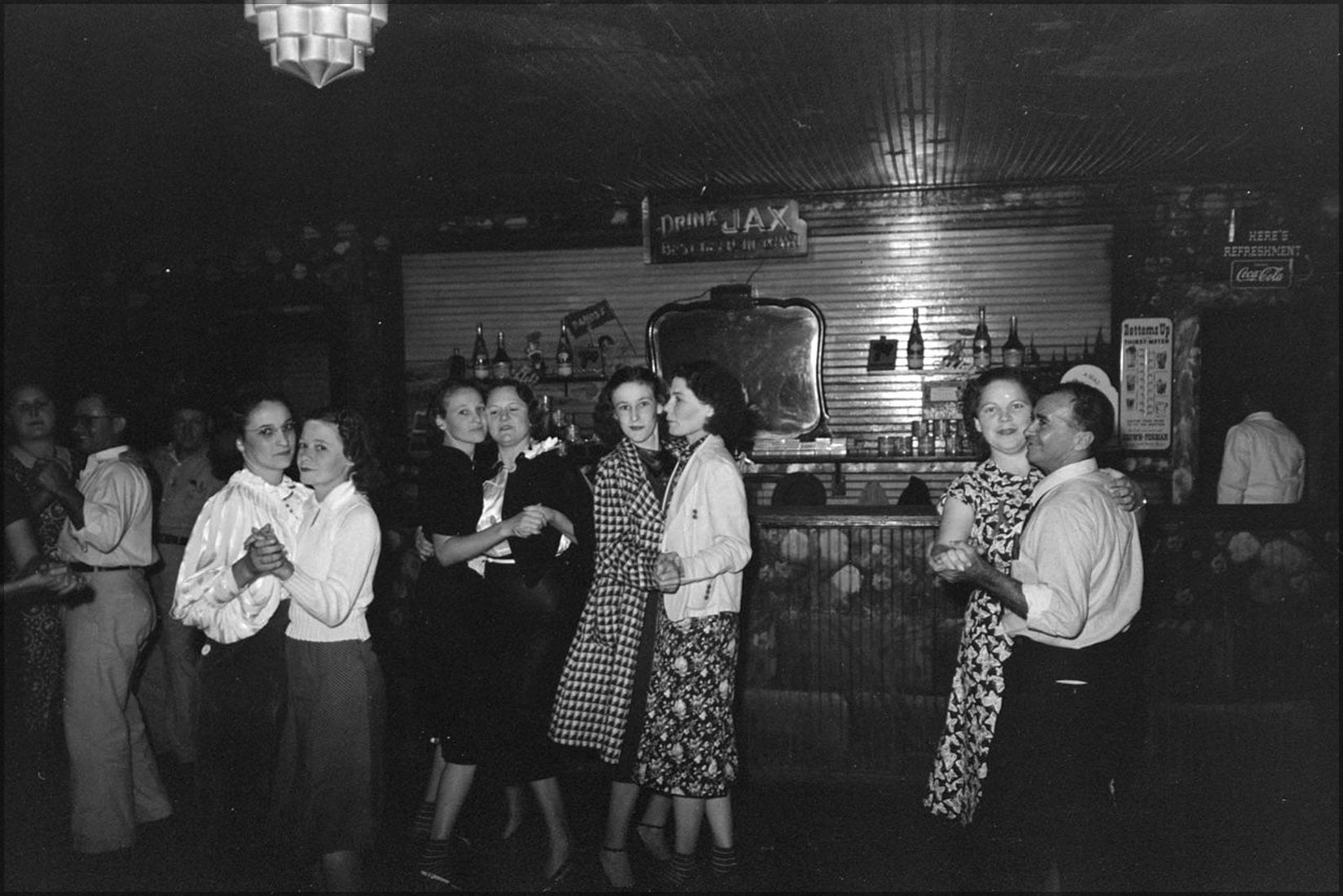 24"x36" Gallery Poster, Dancing at bar in Raceland, Louisiana, 1938