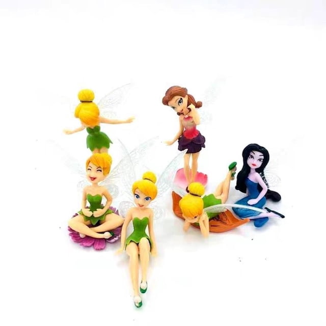 Colección de juguetes con forma de ángel con forma de flor, 6 piezas de PVC, 4-9,5 cm