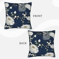 thumbnail image 4 of LNWH Blue Vector Flowers Throw Pillow Covers, Square Soft Linen Decorative Pillow Cases, 18"x18", 4 of 8