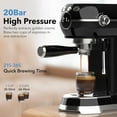thumbnail image 3 of HBN Espresso Machine, 20 Bar Professional Espresso Maker with Milk Frother Steam Wand, Compact Coffee Machine with 27oz Removable Water Tank for Cappuccino, Latte, Americano, 3 of 8