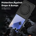 thumbnail image 5 of Dteck for Samsung Galaxy Z Flip 7 Case with Magnetic Ring Stand, Compatible with MagSafe, Carbon Fiber Texture Shockproof Slim Fit Anti-Scratch Cover with Screen Protector for Samsung Z Flip 7,Black, 5 of 8