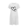 thumbnail image 4 of Sakmal Valentines Mumu Nightgownss for Women Short Sleeve Love Soft Sleep Dress Short Heart Print Ladies Nightgown L, 4 of 5