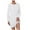 White, variant on Fesfesfes Women Dress Leisure Comfortable Solid Color Round-Neck Long Sleeves Dress Sale or Clearance
