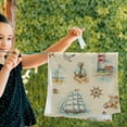 thumbnail image 3 of Nautical Anchor Steering Wheel Hand Towels 2 PCS, Watercolor Lighthouse Summer Kitchen Towel Ultra Soft and Highly Absorbent,Decorative Fingertip Face Towel for Bathroom Hotel, 28.3"x14.4", 3 of 5
