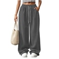 thumbnail image 5 of HappyYEE Corduroy Sweatpants for Women, Elastic Waist Casual Jogger Trousers, Straight Leg Gym Training Sweat Pants with Pockets, 5 of 9