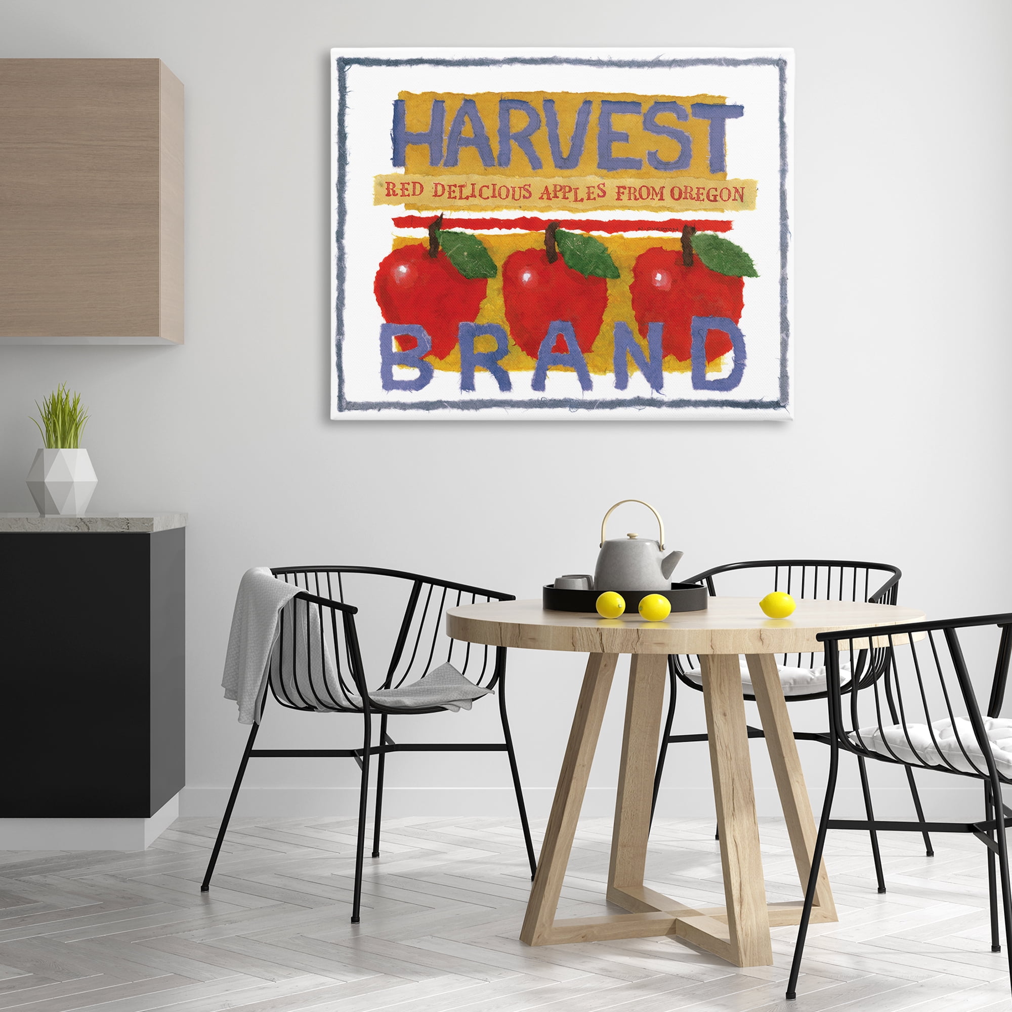 Stupell Industries Oregon Harvest Apples Food & Beverage Painting Gallery Wrapped Canvas Art Print Wall Art, 48 x 36
