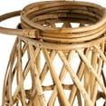 thumbnail image 6 of 16" Lantern - Brown Wicker and Iron Candle Holder - Modern and Contemporary Rustic Farmhouse Tabletop Decor for Indoor or Outdoor, 6 of 11
