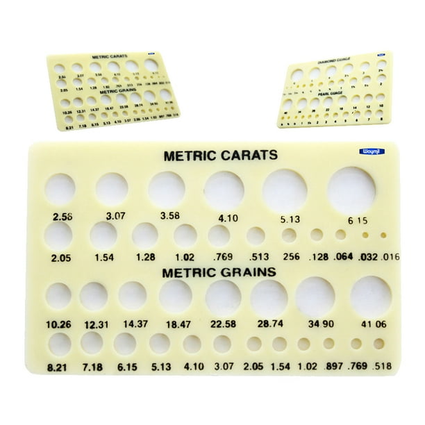 DIAMOND PEARL GEMSTONE GAUGE JEWELERS JEWELRY MEASURING CARAT METRIC