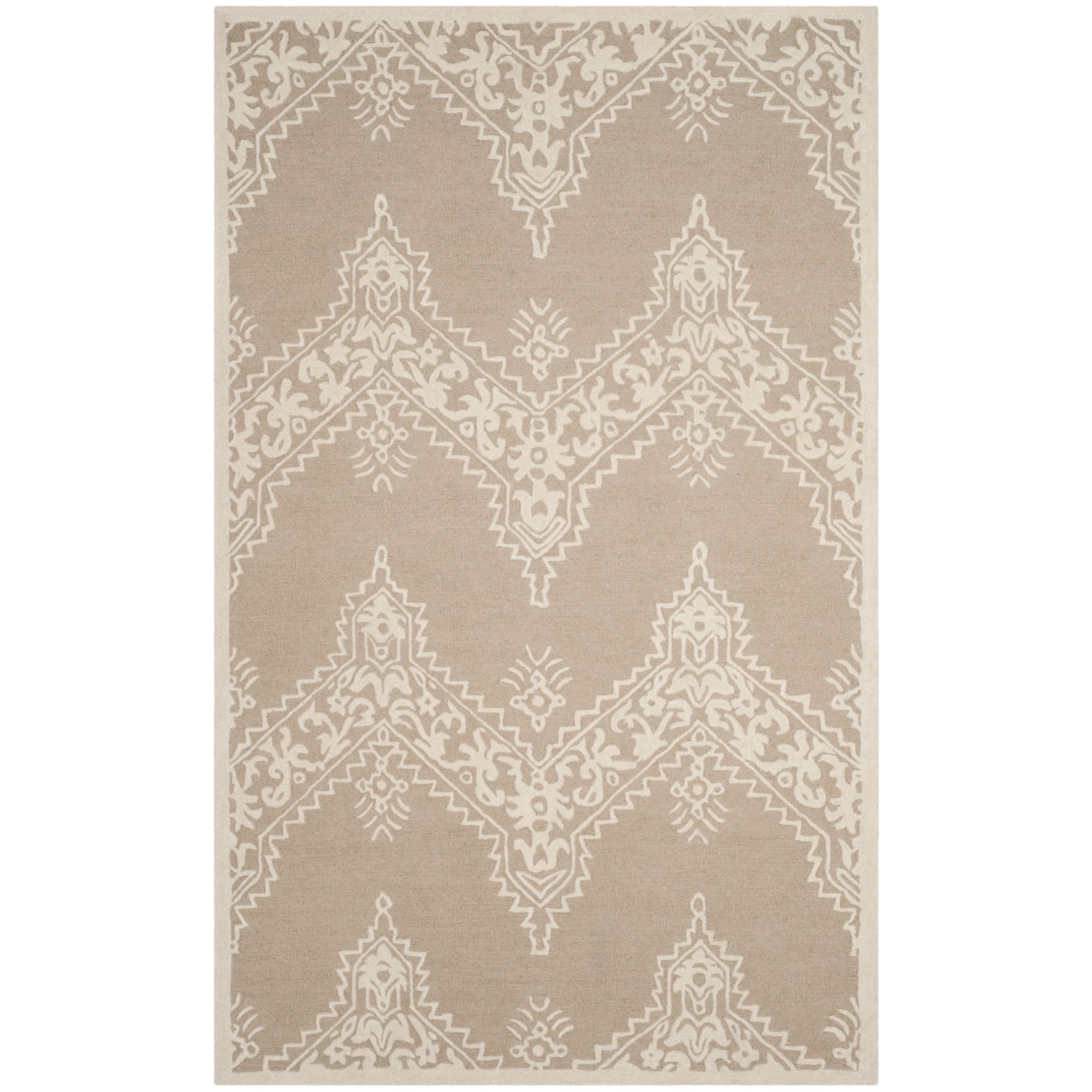 SAFAVIEH Manchester Naomh Medallion Striped Area Rug, Beige/Ivory, 3' x 5'