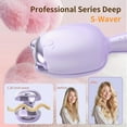 thumbnail image 6 of Mermaid Wave Hair Curler and Crimper, Professional Double Barrel Waver Iron for Effortless Beachy Waves, Fast Heating Ionic Ceramic Styling Tool with Cute Cat-Ear Design.purple, 6 of 14