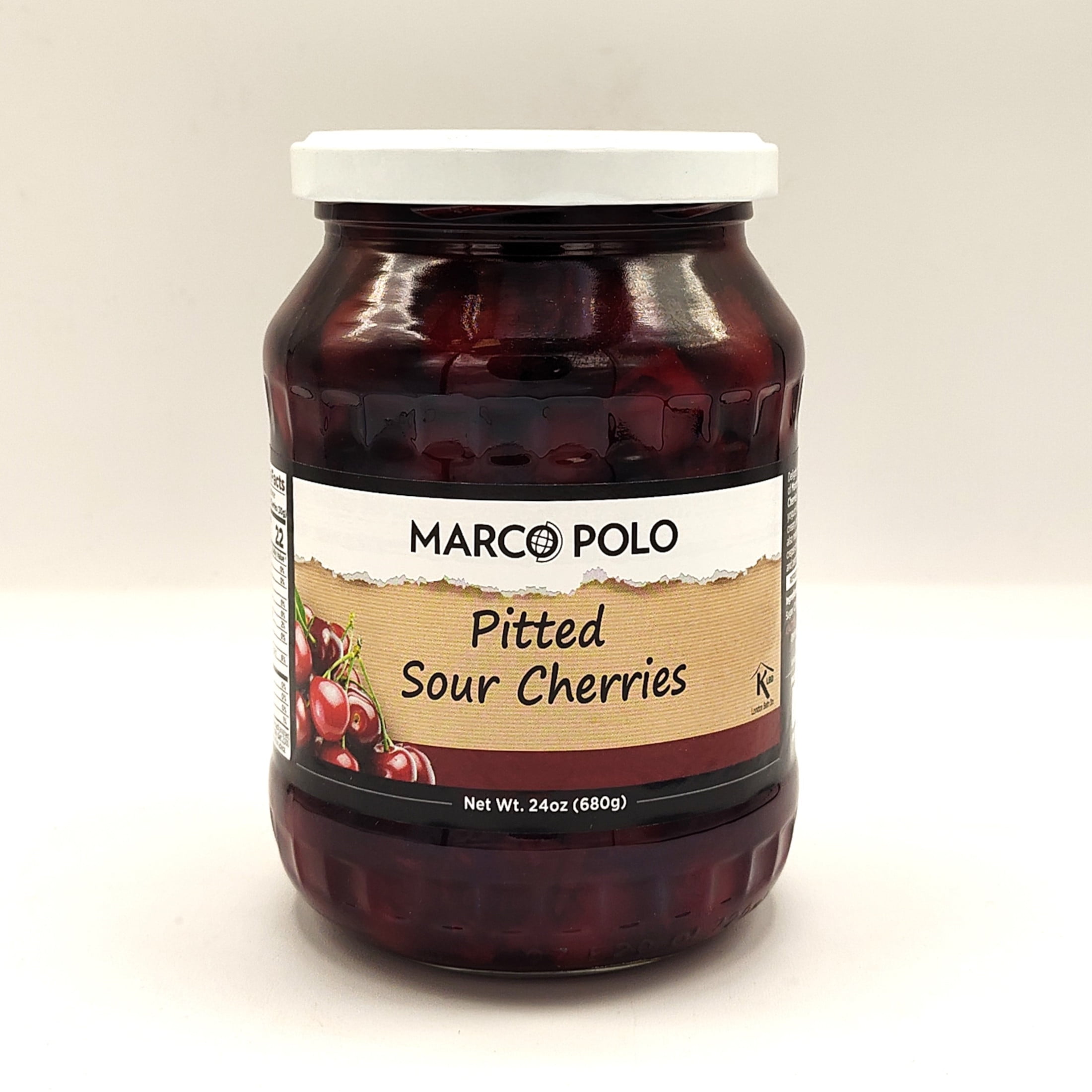 Marco Polo Brand Pitted Sour Cherries, All Natural, 24 oz