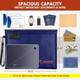 thumbnail image 2 of ROLOWAY Fireproof Document Bag (14.5 x 11.5 inch), 6400℉ Fireproof Money Bag with Zipper for Cash, Fire Safe Smell Proof Money Pouch with Lock (Blue), 2 of 7