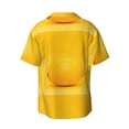 thumbnail image 2 of KLL Yellow Lemon Print Men's Shirt Short Sleeve Button Down Summer Cuba Beach Shirts- 4X-Large, 2 of 7