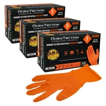Dura-Gold Duratection 8 Mil Orange Super Duty Diamond Textured Nitrile Disposable Gloves, 3 Boxes of 100, Medium - Latex Free, Powder Free, Food Safe, Safety Protection Work Gloves, Industrial