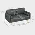 thumbnail image 3 of HOMCOM 56" Loveseat Sofa, 2 Seater Couch with Back Cushions, Dark Grey, 3 of 10