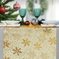 thumbnail image 5 of Aooww Christmas Table Runner White Gold Snowflake Table Runner Seasonal Winter Christmas Xmas Holiday Decorations for Indoor Outdoor Kitchen Dining Living Room 108.26x11.02in, Gold, 5 of 6