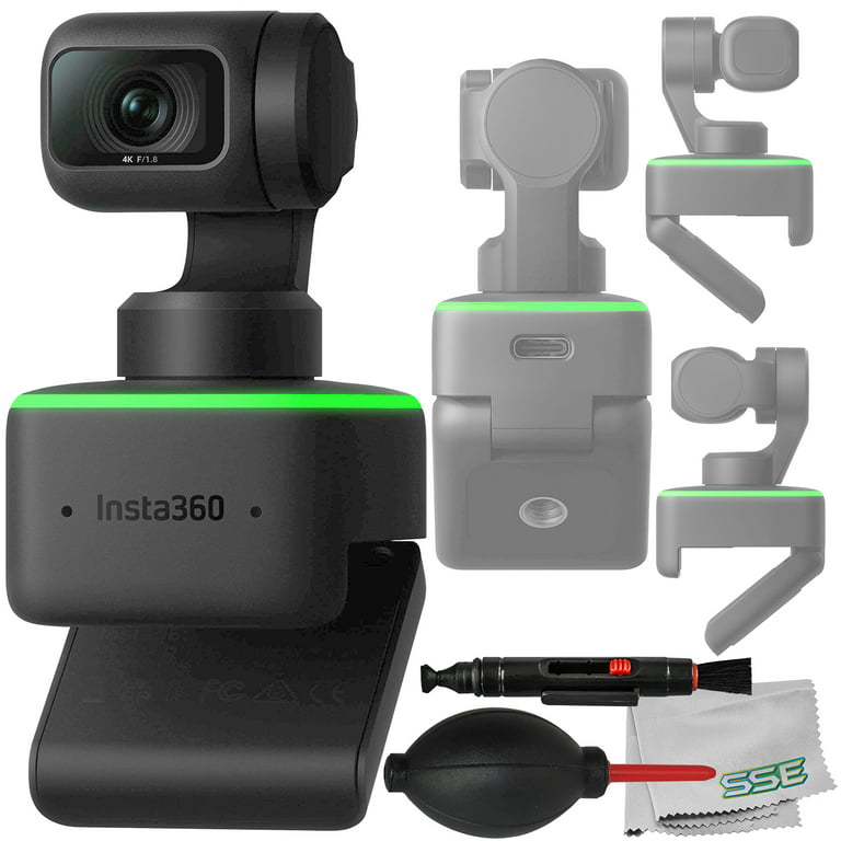 Insta360 Link UHD 4K AI Webcam + Ultimaxx Basic Bundle + Manufacturer  Accessories, Dust Blower, Microfiber Cloth & More (6pc Bundle)