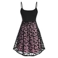 thumbnail image 4 of Women's Gothic Retro Halloween Dress Bat Print Camisole Dress Double Layer Chiffon Mesh V Neck Dress Party Punk Tank Top Women's Dress-Purple-XL, 4 of 6