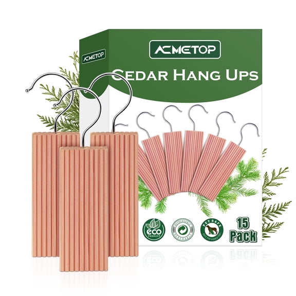 Cedar Hang Ups ACMETOP, paquete de 15 unidades, 100% naturales, para ropa