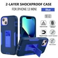 thumbnail image 2 of Xhy iPhone 13 Mini Case with Stand, 2x Privacy Screen Protector + 1x Camera Lens Protector, Military Grade Case with Magnetic Car Mount, 5.4 inch Cover for Men Women, Dark blue & Blue, 2 of 6