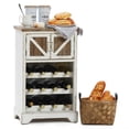 thumbnail image 5 of LuxenHome White and Natural Wood 2-Door Wine Cabinet, 5 of 9