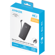 Anker Power Bank (20,000mAh, 22.5W, Built-In USB-C Cable)