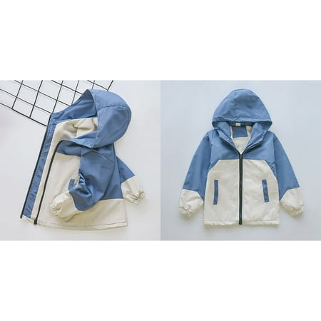 Boys Clothes Tween Boys Lined Thickened Windbreaker Jacket with Hood Zipper Hoodies Boys Lightweight Jacket Fall Coat Tween Clothes Girls Size 12-13 Years