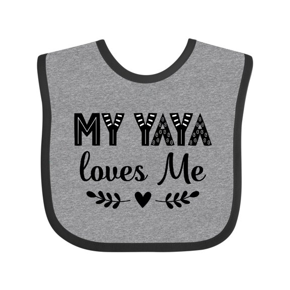 Inktastic My Yaya Loves Me Grandchild Girls Baby Bib
