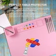thumbnail image 3 of Queceuy Silicone Painting Mat,20"X16" Large Paint Mat with 1 Water Cup,Handmade Erasable Washable,for Resin,DIY, Clay,Play Doh,Art Mat for Kids,Pink, 3 of 7