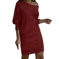 thumbnail image 1 of XDZJLR Womens Dresses One Shoulder Ruched Bodycon Velvet Sleeveless Wrap Slit Cocktail Party Midi Skirt, 1 of 4