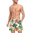 thumbnail image 3 of FORMRS Mens Swim Trunks Mesh Liner Quick Dry Casual Beach Board Shorts with Pockets, Sizes S-2XL, White Clover Pattern, 3 of 9
