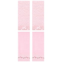 Unique Bargains 4 Pcs Striped Hand Towel Decor Light Pink/Orange 14" x 30"/13" x 29"